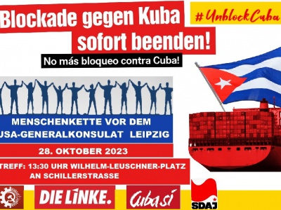 Leipzig: Protestdemo - Blockade gegen Kuba sofort beenden!