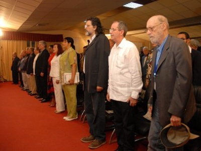 Vertreter aus Kuba und Ecuador bei der Eröffnung der Buchmesse