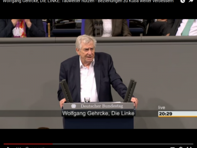 Wolfgang Gehrcke (DIE LINKE) spricht für Kuba im Deutschen Bundestag