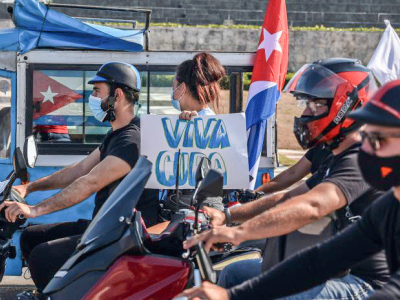 Korso gegen die Blockade in Villa Clara, Photo: Ariel Cecilio Lemus