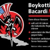 Aufkleber zum Bacardí Boykott