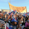 Cuba sí-Delegation auf der 1. Mai-Kundgebung in Havanna