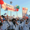 Cuba sí-Delegation auf der 1. Mai-Kundgebung in Havanna