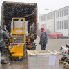 Containerbeladung im Schnee