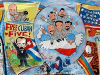 Kubanische Karikaturisten haben den Cuban Five im Februar 2013 auf der Buchmesse