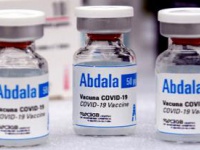 kubanischer Impfstoff Abdala in Dosierungsflaschen
